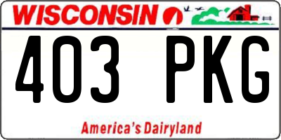 WI license plate 403PKG