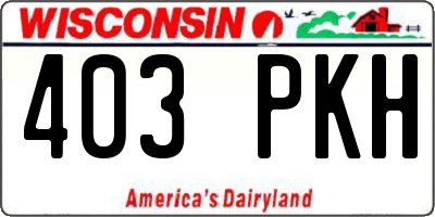 WI license plate 403PKH