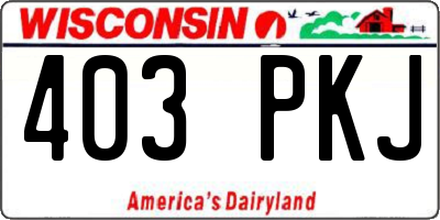 WI license plate 403PKJ