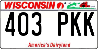 WI license plate 403PKK