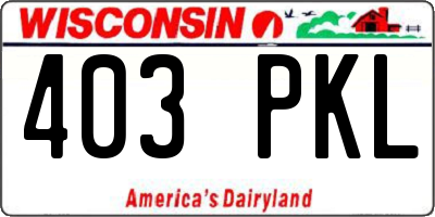 WI license plate 403PKL
