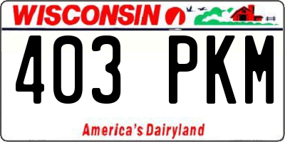WI license plate 403PKM