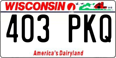 WI license plate 403PKQ