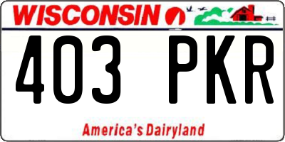 WI license plate 403PKR