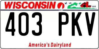WI license plate 403PKV