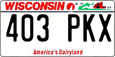 WI license plate 403PKX