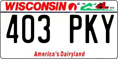 WI license plate 403PKY