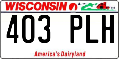 WI license plate 403PLH