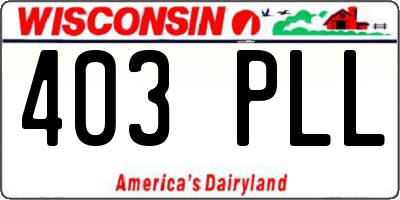 WI license plate 403PLL