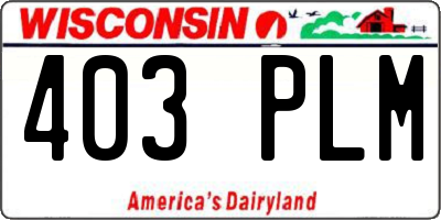 WI license plate 403PLM