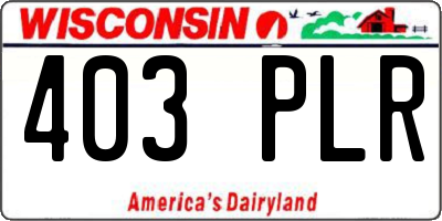 WI license plate 403PLR