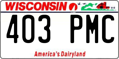WI license plate 403PMC