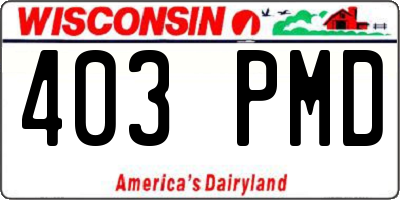 WI license plate 403PMD