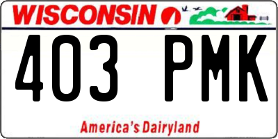 WI license plate 403PMK