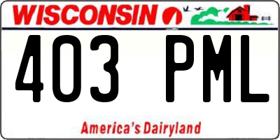 WI license plate 403PML