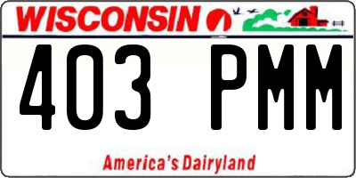 WI license plate 403PMM