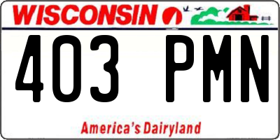 WI license plate 403PMN