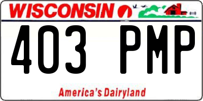 WI license plate 403PMP