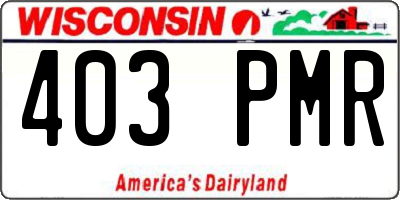 WI license plate 403PMR