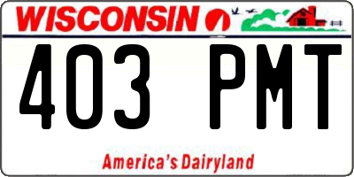 WI license plate 403PMT