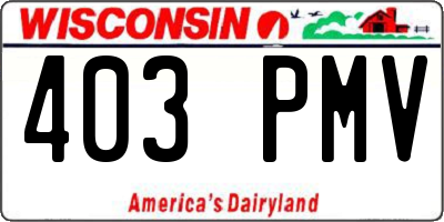 WI license plate 403PMV