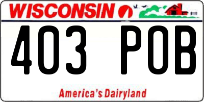 WI license plate 403POB