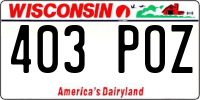 WI license plate 403POZ