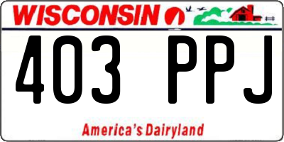 WI license plate 403PPJ