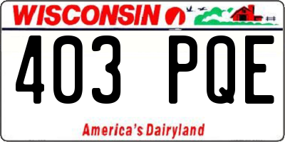 WI license plate 403PQE