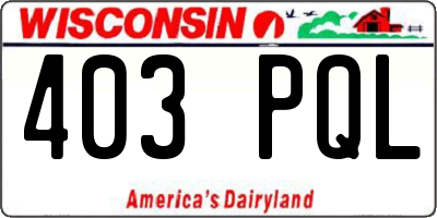 WI license plate 403PQL