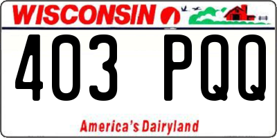 WI license plate 403PQQ