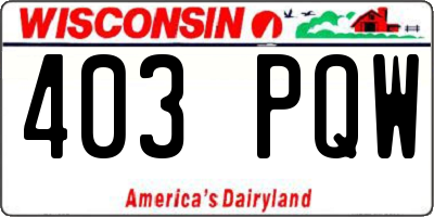 WI license plate 403PQW