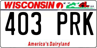 WI license plate 403PRK
