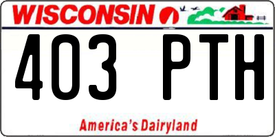 WI license plate 403PTH
