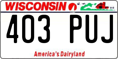 WI license plate 403PUJ