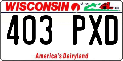 WI license plate 403PXD