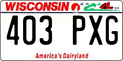WI license plate 403PXG
