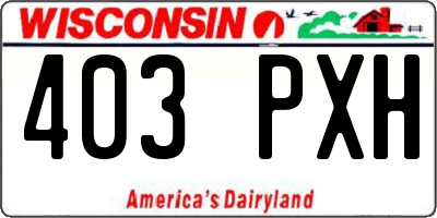 WI license plate 403PXH