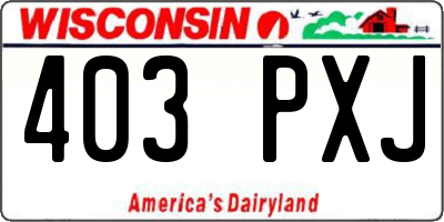 WI license plate 403PXJ