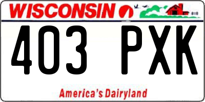 WI license plate 403PXK