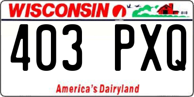 WI license plate 403PXQ