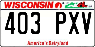 WI license plate 403PXV