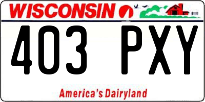 WI license plate 403PXY