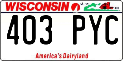 WI license plate 403PYC