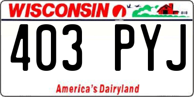 WI license plate 403PYJ