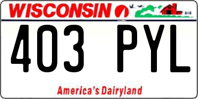 WI license plate 403PYL