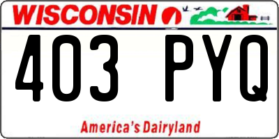 WI license plate 403PYQ