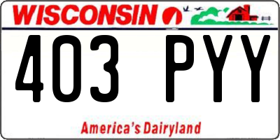 WI license plate 403PYY