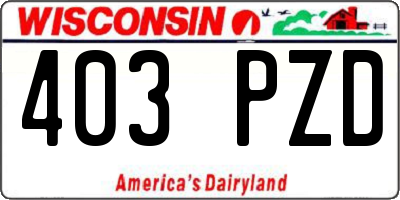 WI license plate 403PZD