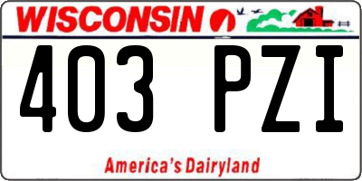 WI license plate 403PZI